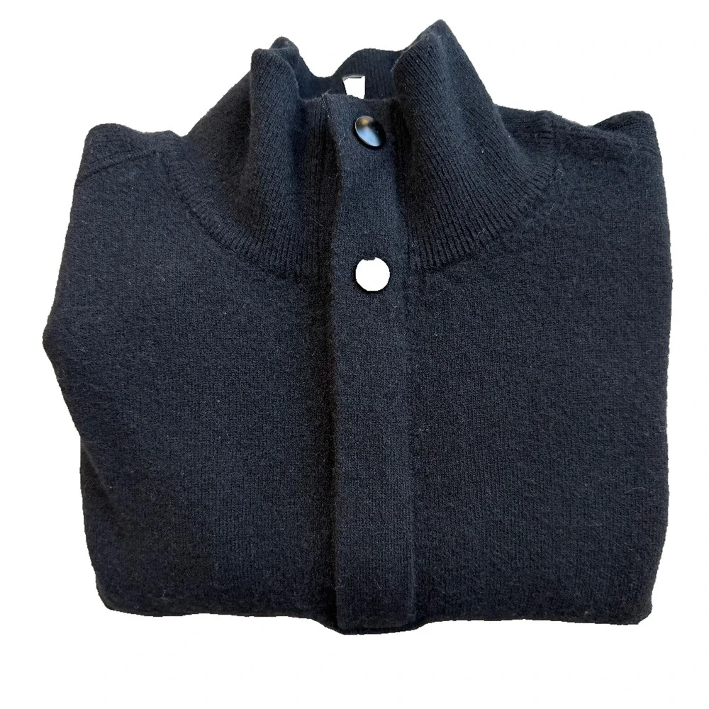 Banana Republic Men's Large Black Knit Pullover Sweater Italian Yarn